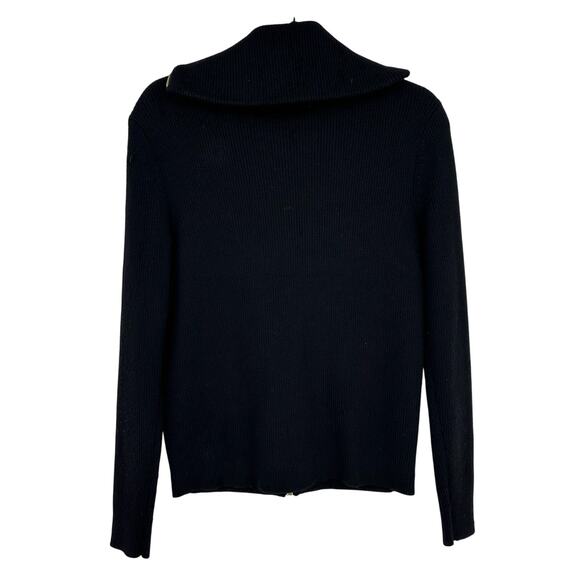 Vintage Ralph Lauren Equestrian Bishop Full Zip Silk Wool Sweater Cardigan M - Picture 2 of 9